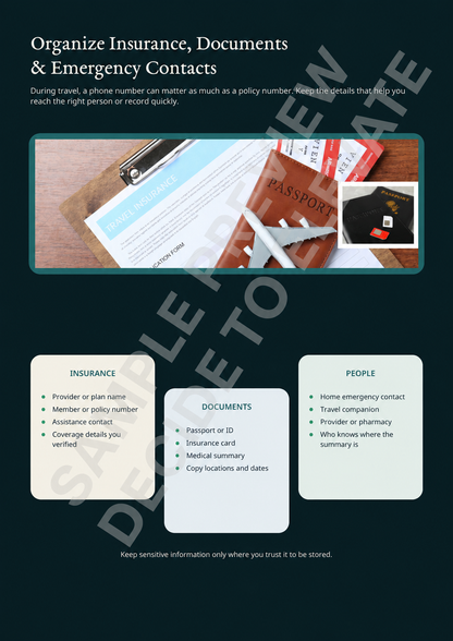 TRAVELER'S MEDICAL & EMERGENCY ORGANIZER