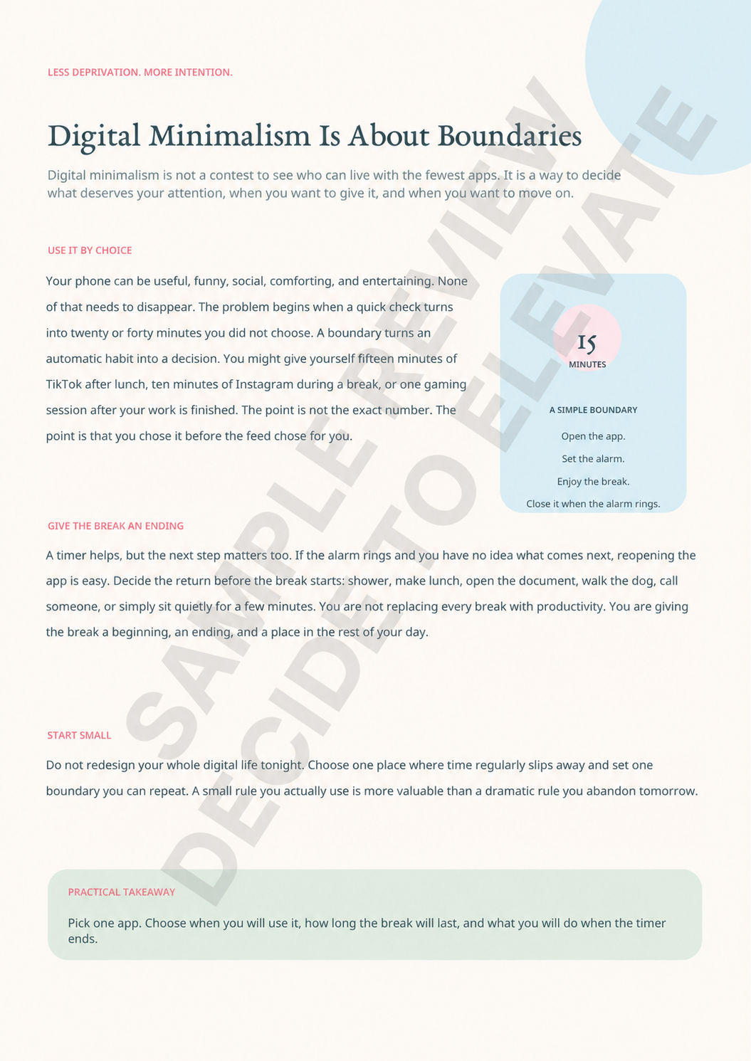 THE DIGITAL MINIMALISM AUDIT