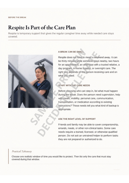CAREGIVERS RESPITE PLANNING